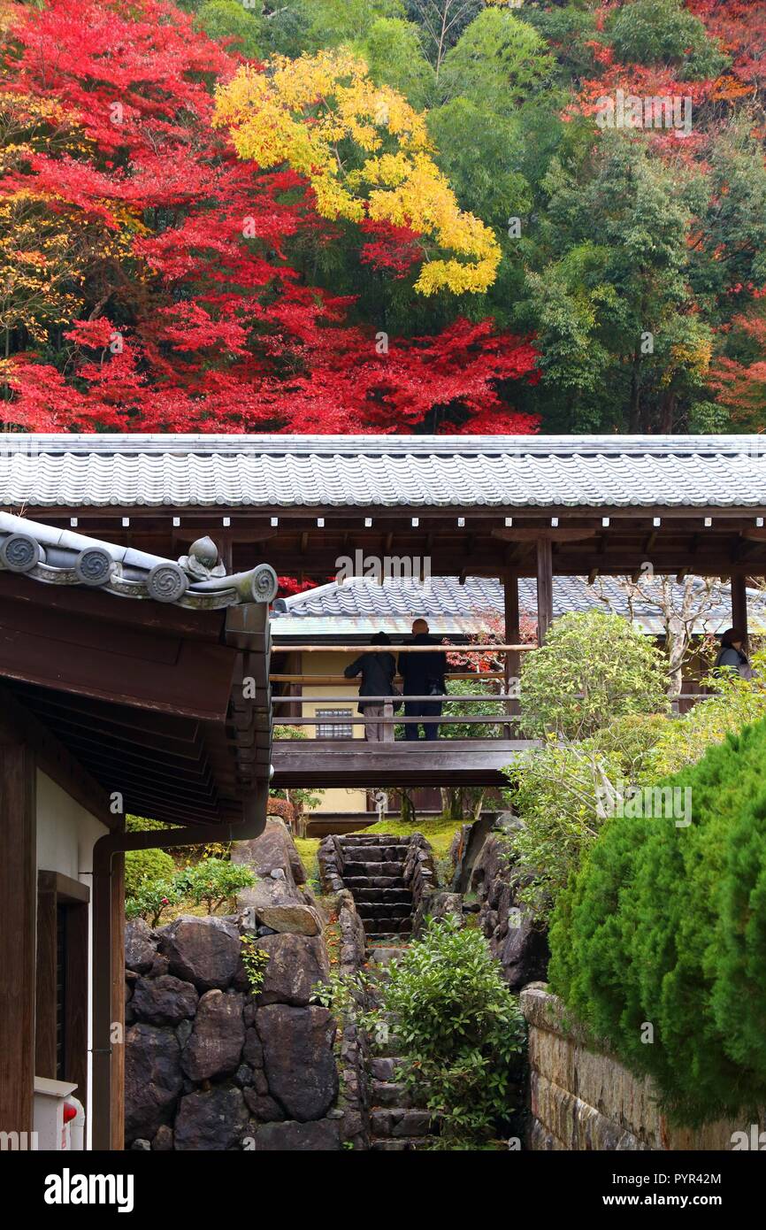 Kyoto, Giappone - Foglie di autunno a Eikando Zenrinji tempio. Foto Stock