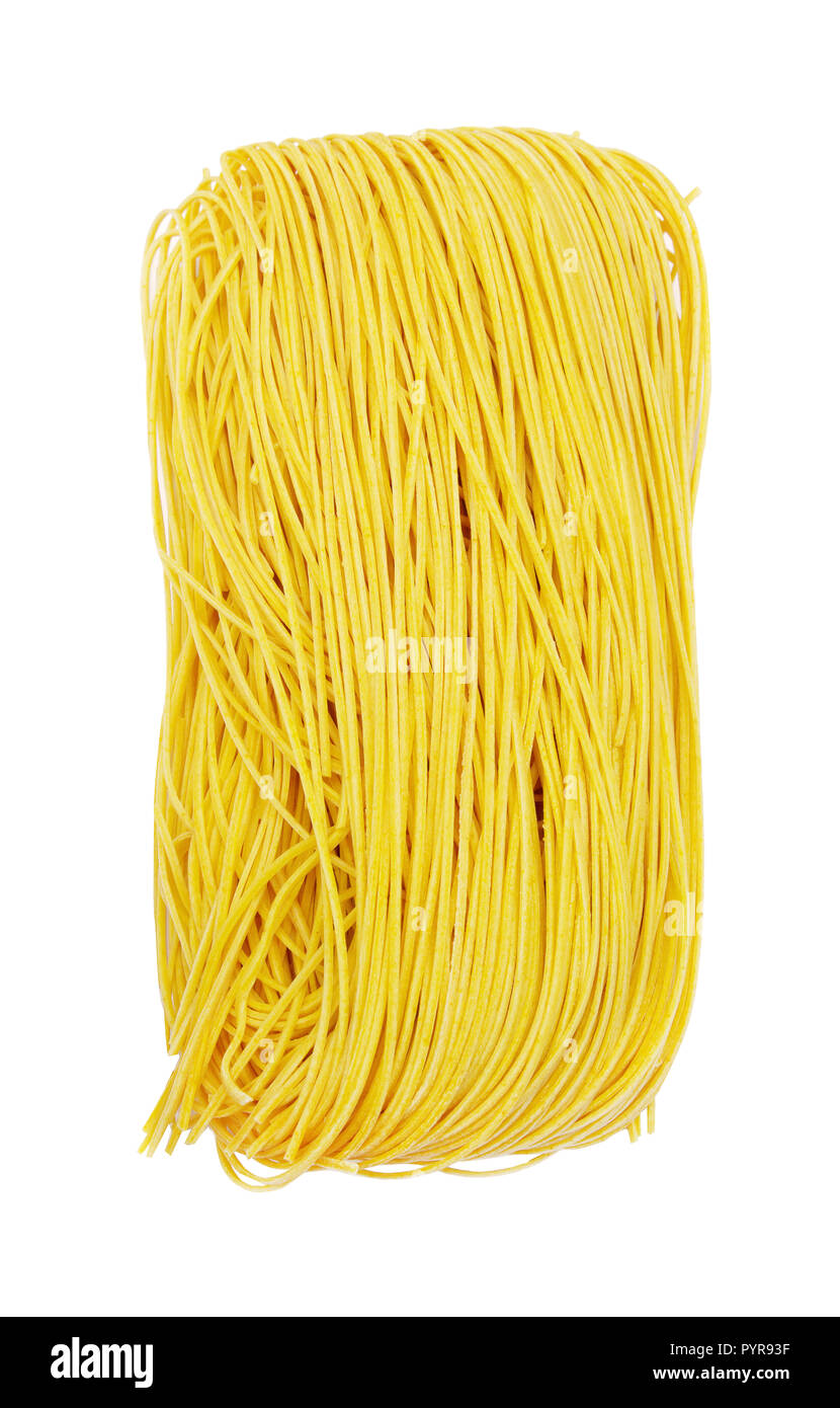 Spaghetti secchi (Cinese) vermicelli su sfondo bianco Foto Stock
