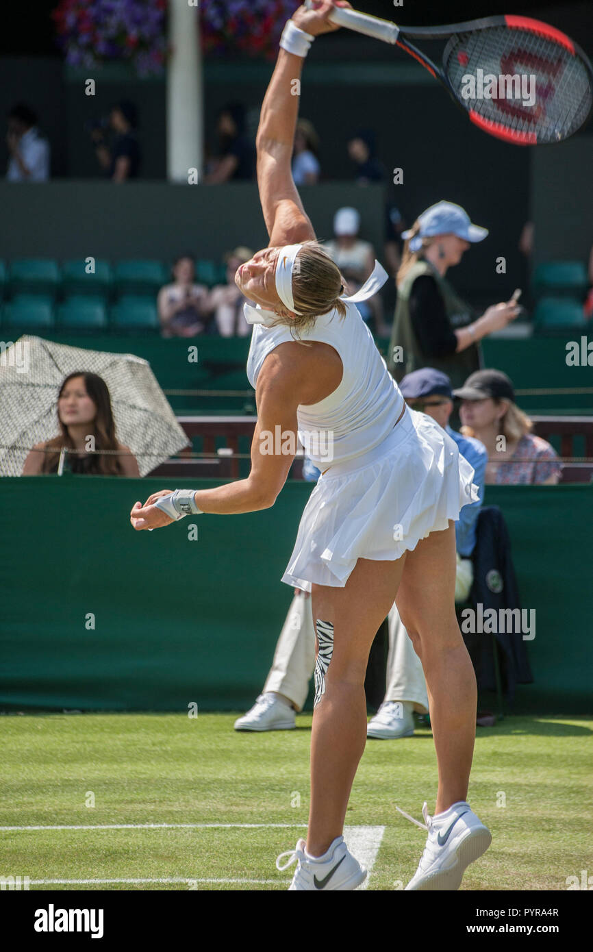 Giocatore di tennis a Wimbledon championship Foto Stock