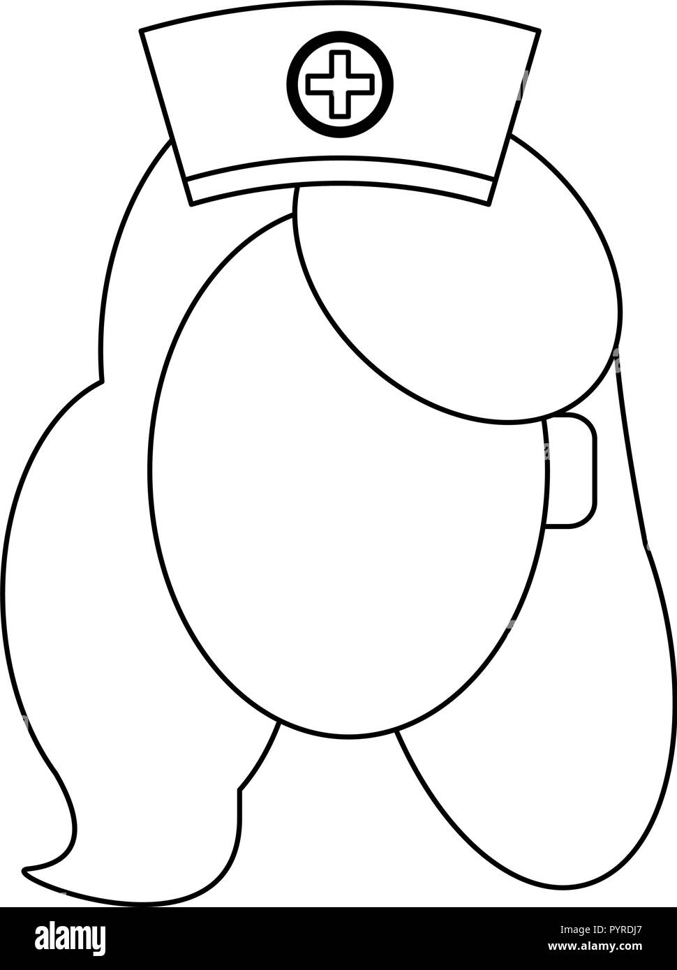 L'infermiera avatar testa senza volto illustrazione vettoriale graphic design Illustrazione Vettoriale