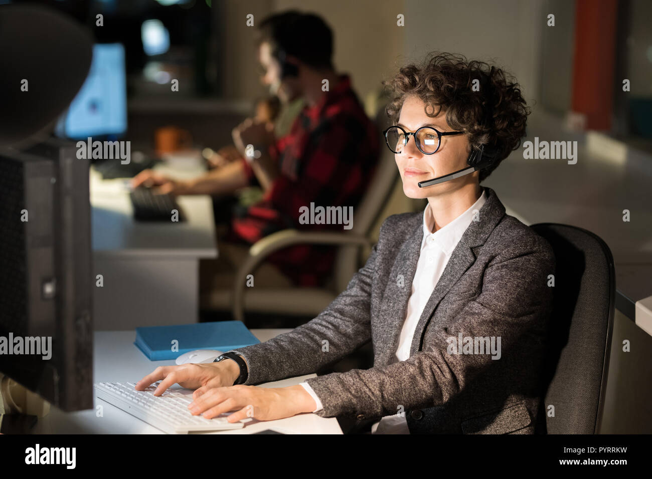 Hotline femmina operatore Foto Stock