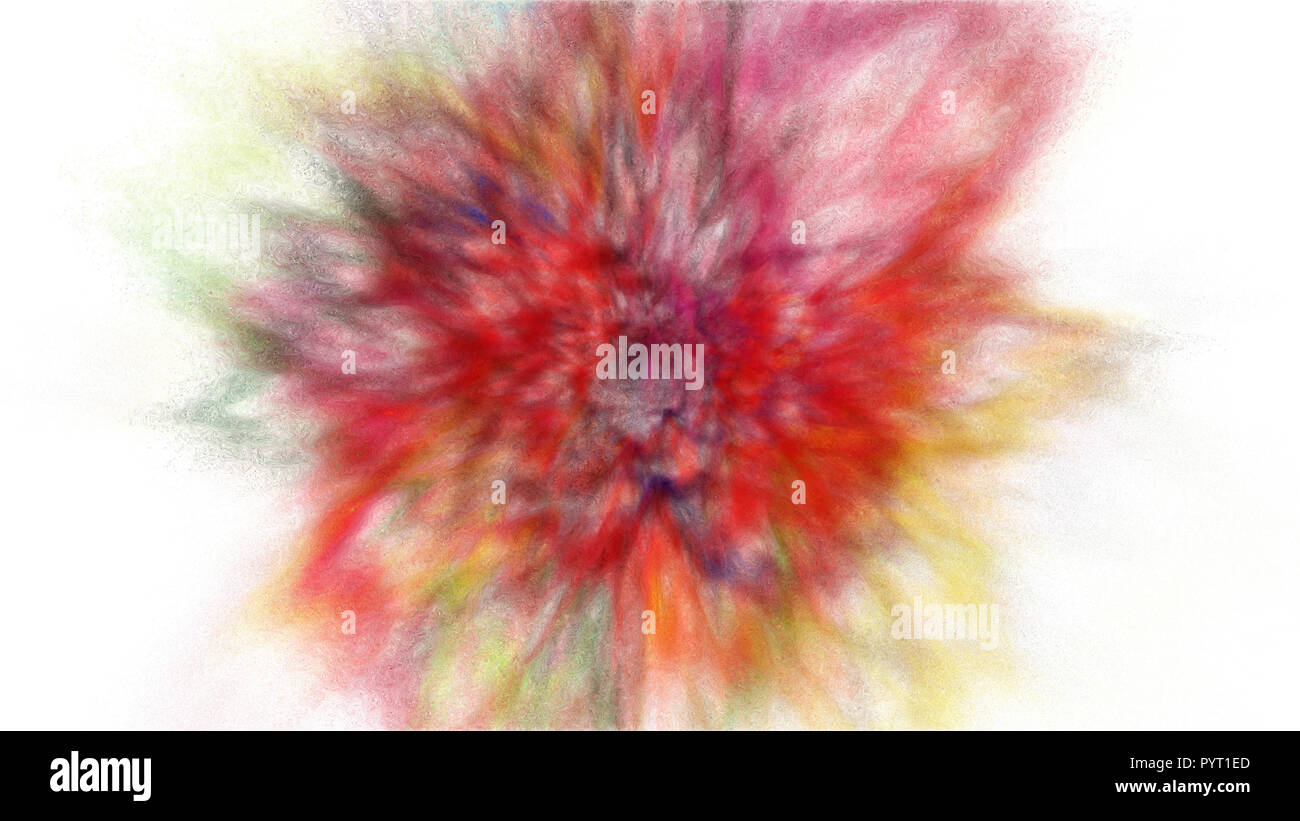Congelare il movimento esplosione di rainbow prismatico multicolore di vernice in polvere di Holi Foto Stock