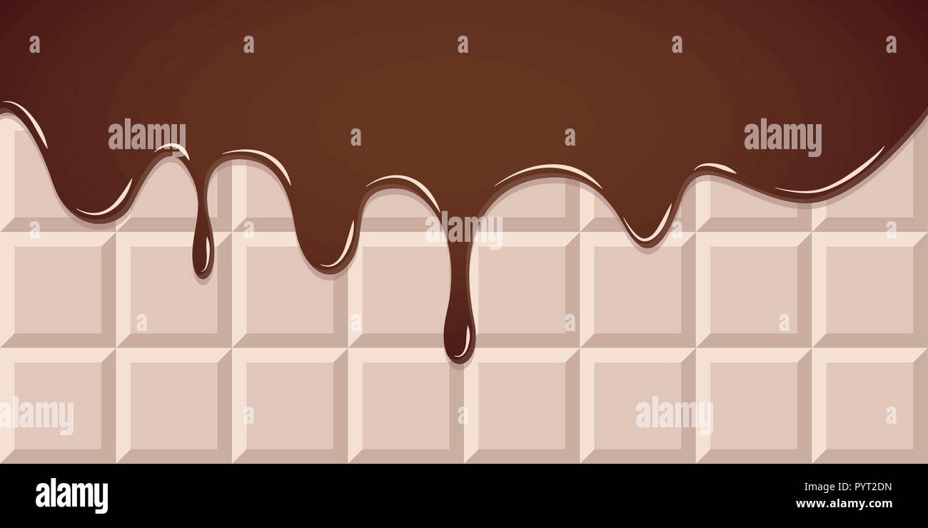 Lo zucchero glassa di cioccolato bianco sullo sfondo della barra illustrazione vettoriale EPS10 Illustrazione Vettoriale