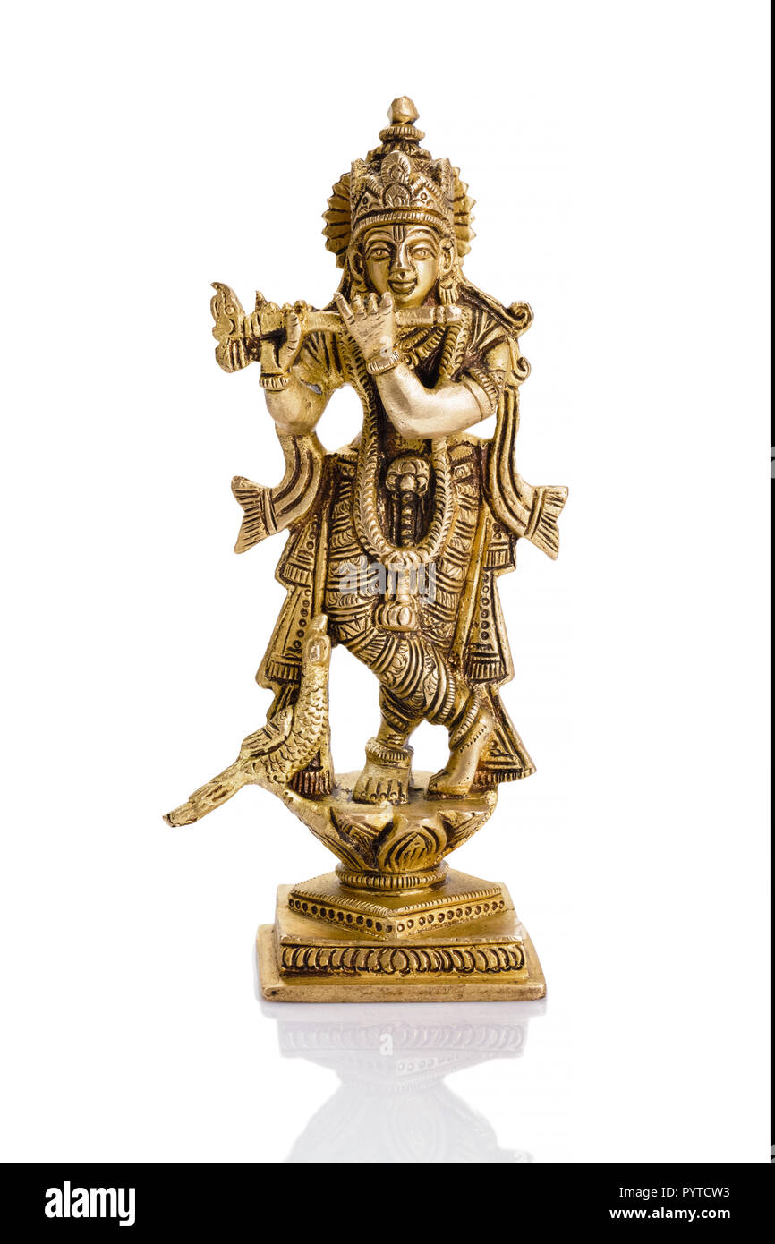 Krishna statua su bianco Foto Stock