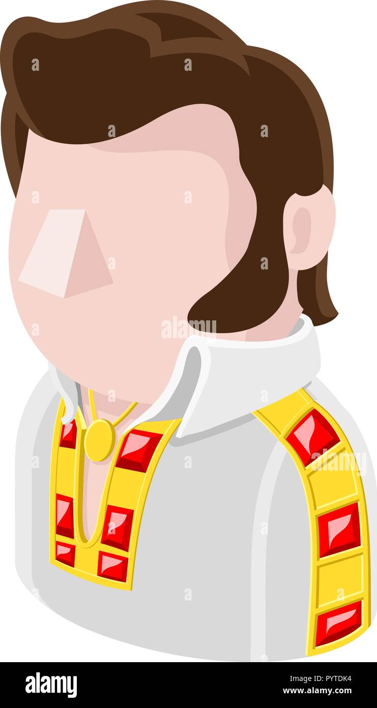 Rockstar uomo Avatar icona Persone Illustrazione Vettoriale