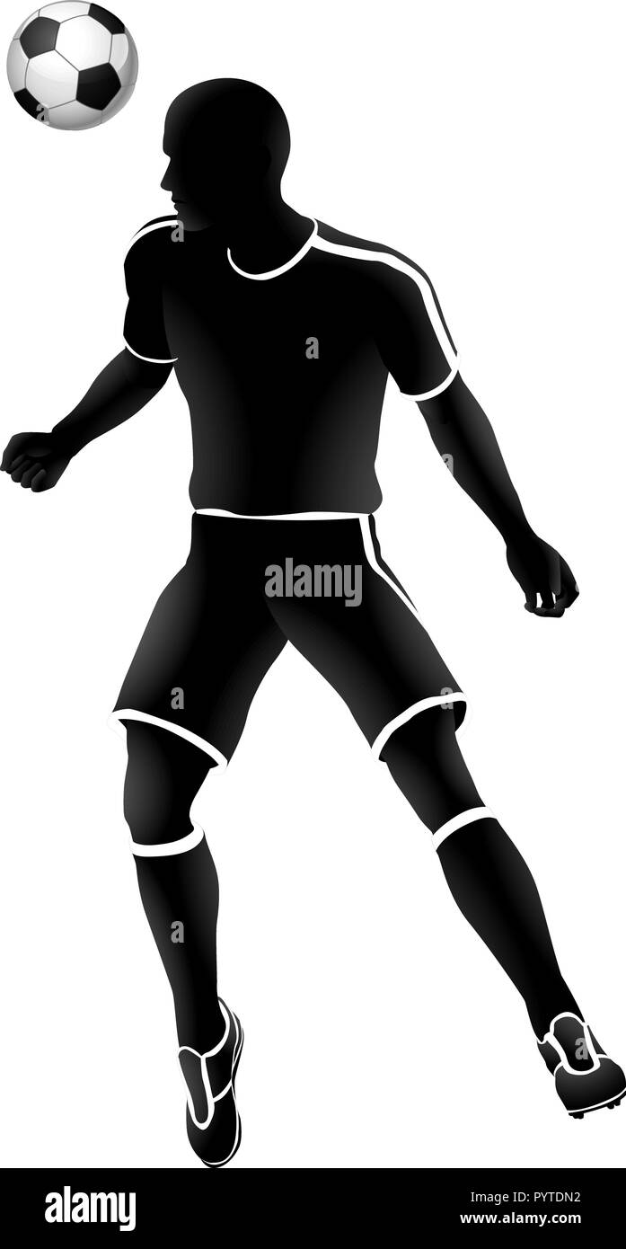 Giocatore di Calcio Sport Silhouette Illustrazione Vettoriale
