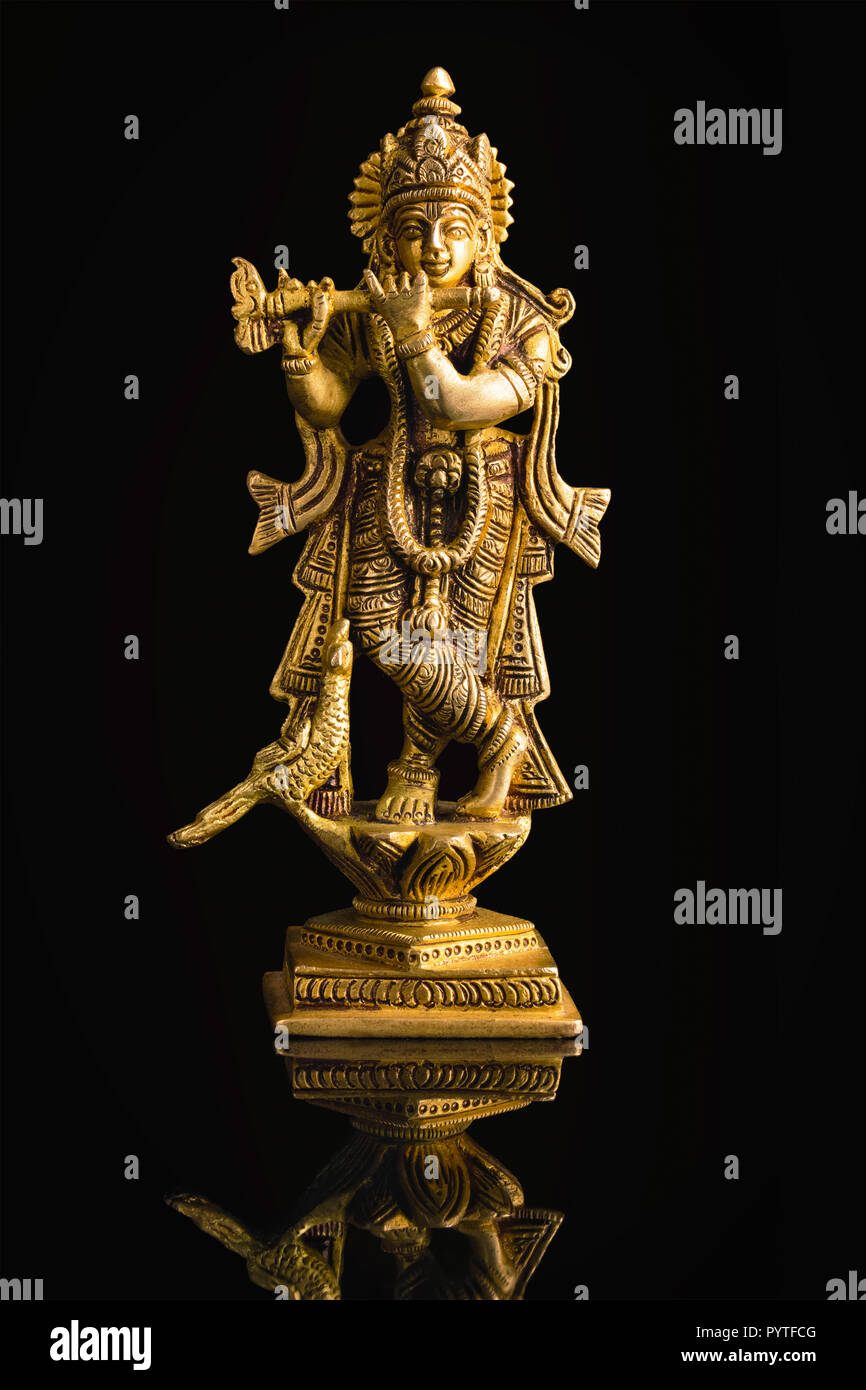 Krishna statua su bianco Foto Stock