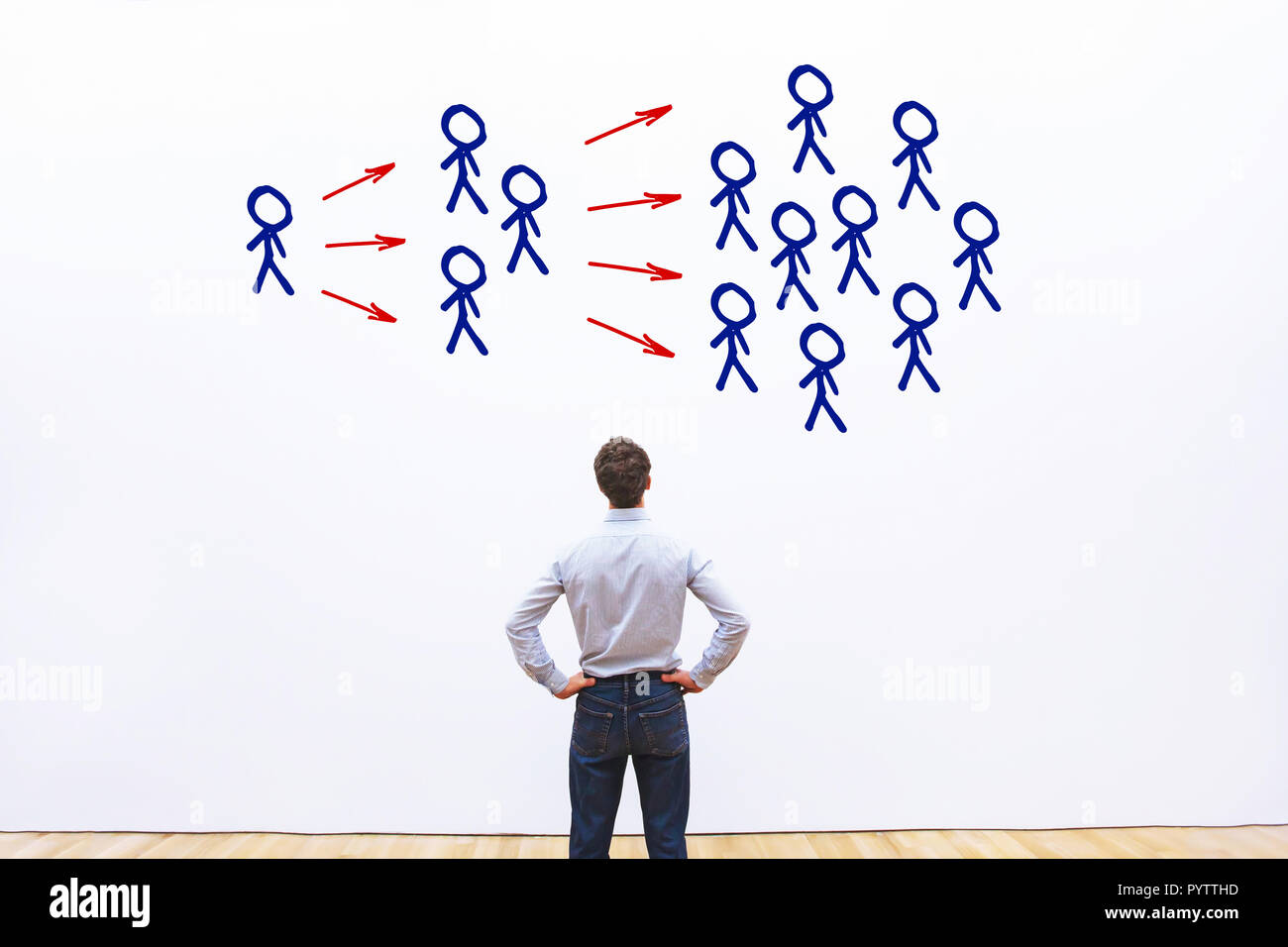 Contenuti virali di marketing, influencer concept Foto Stock