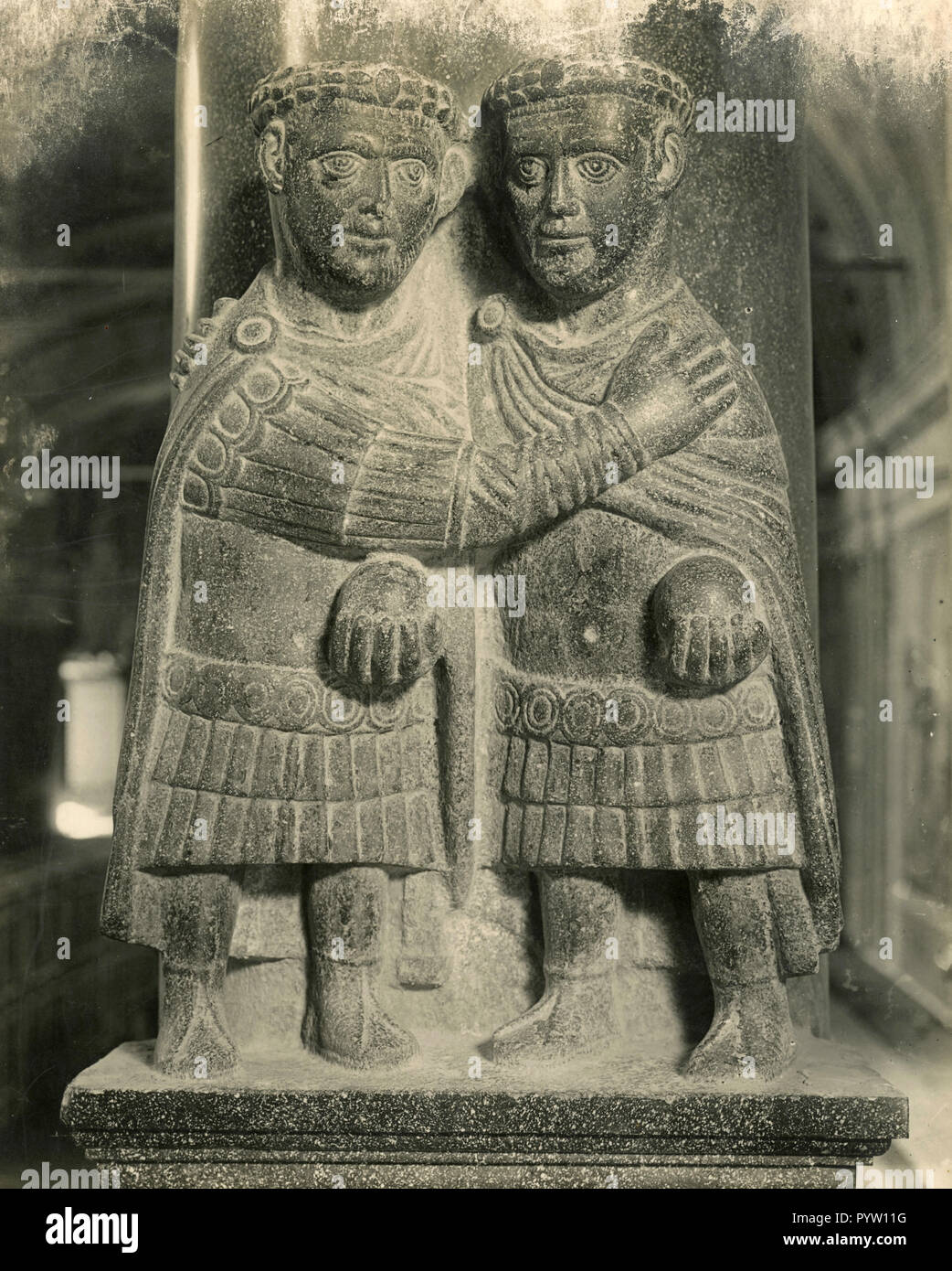 Imperatori romani statue, barbaro arte, Città del Vaticano 1920 Foto Stock