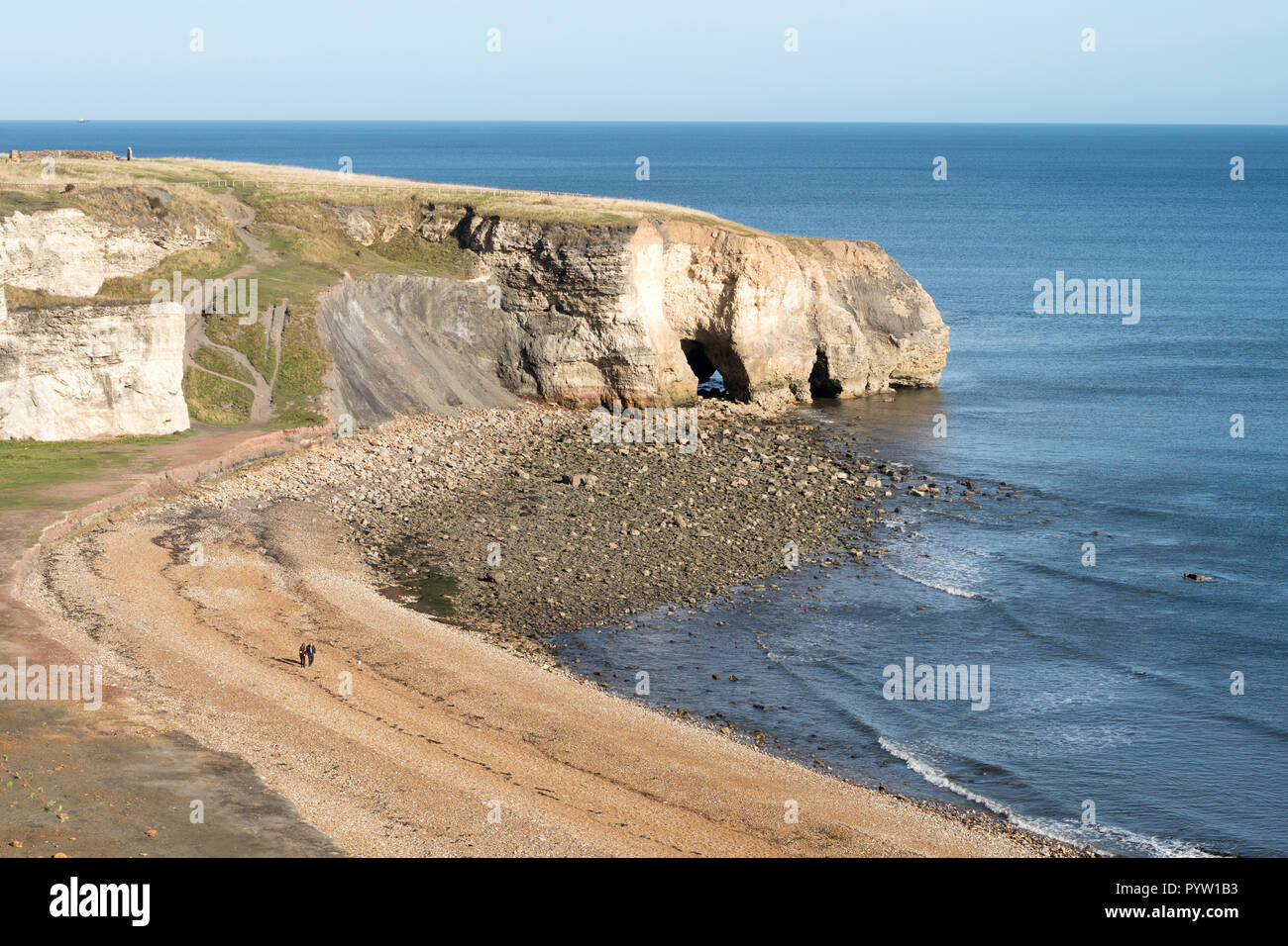 Nasi punto all'estremità nord della spiaggia di Blast, Seaham, Co. Durham, England, Regno Unito Foto Stock