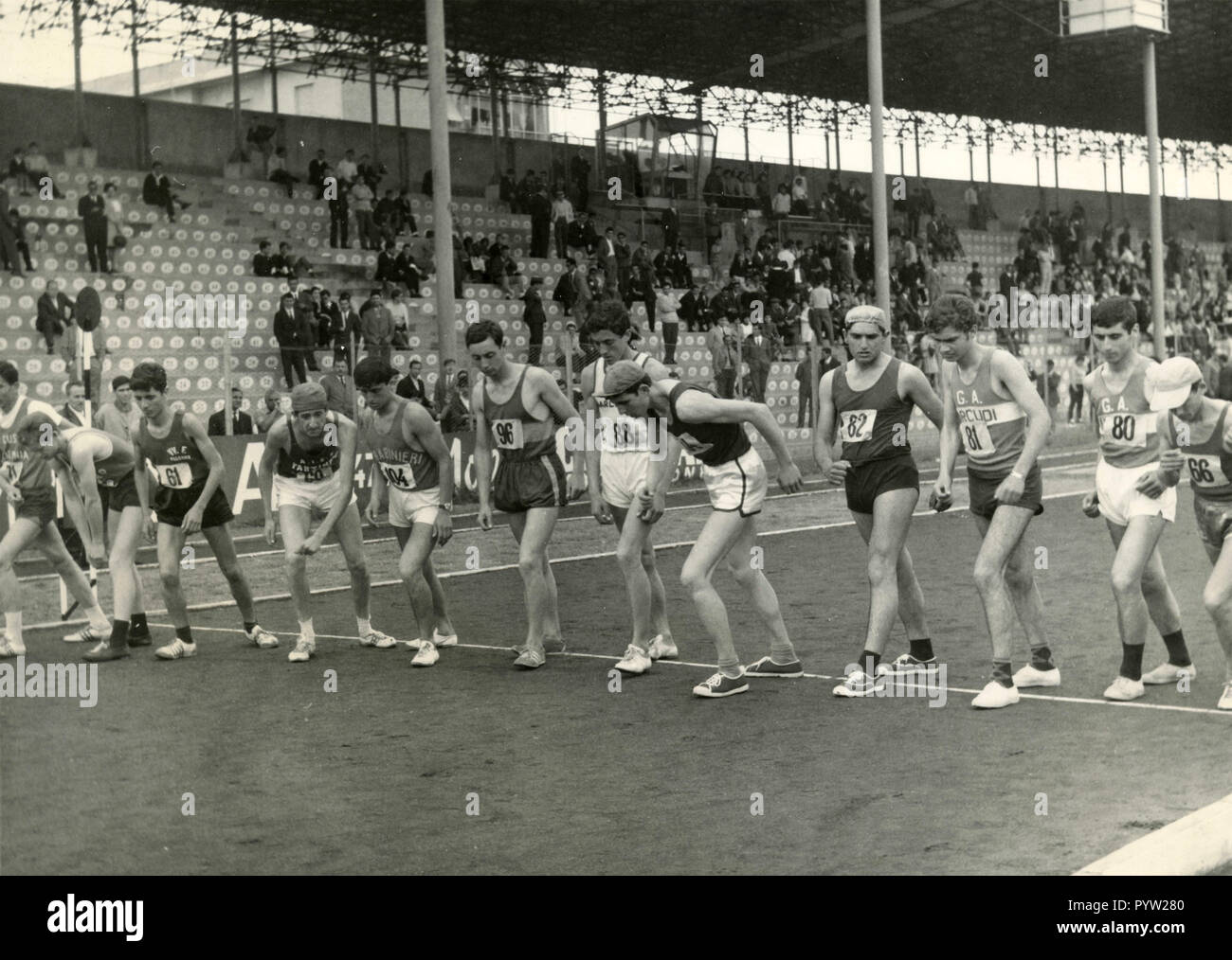 Campionato Italiano gara di corsa, La Sagra della Marcia, Reggio Calabria, Italia 1967 Foto Stock