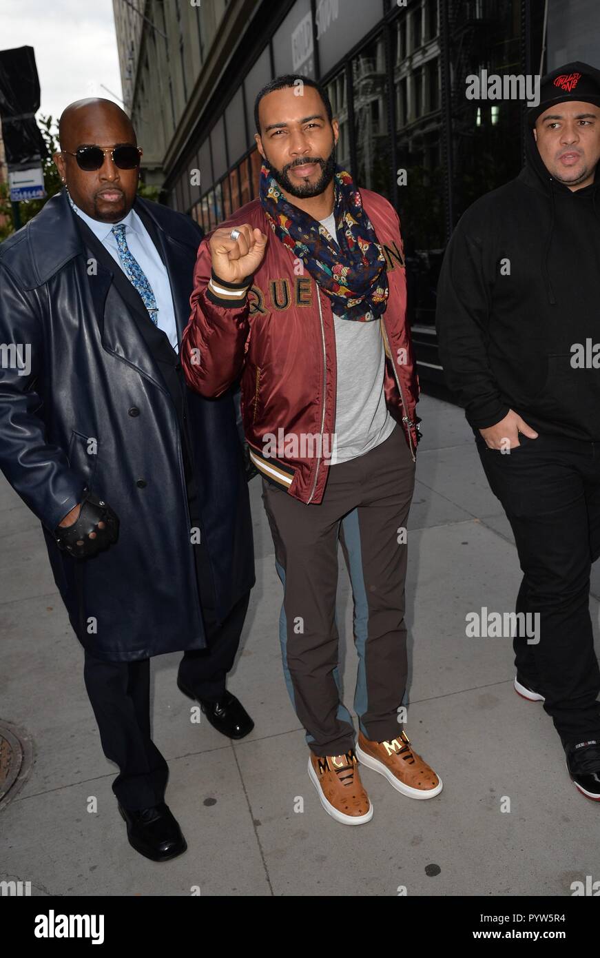 Omari Hardwick fuori e circa per celebrità Candids - MON, , New York, NY Ottobre 29, 2018. Foto di: Kristin Callahan/Everett Collection Foto Stock