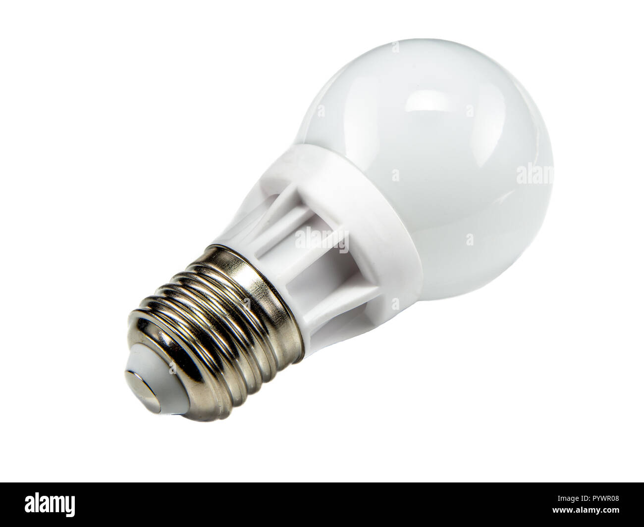 Moderno LED lampadina luce isolati su sfondo bianco Foto Stock