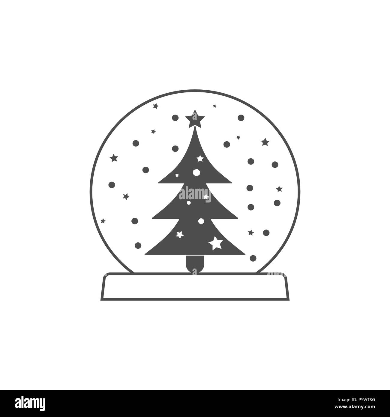 Icona di natale. Natale Palla di vetro. Illustrazioni vettoriali. Design piatto. Illustrazione Vettoriale