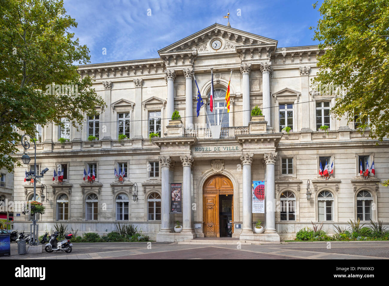 Hôtel de Ville / city hall in Avignon Vaucluse, Provence-Alpes-Côte d'Azur, in Francia Foto Stock