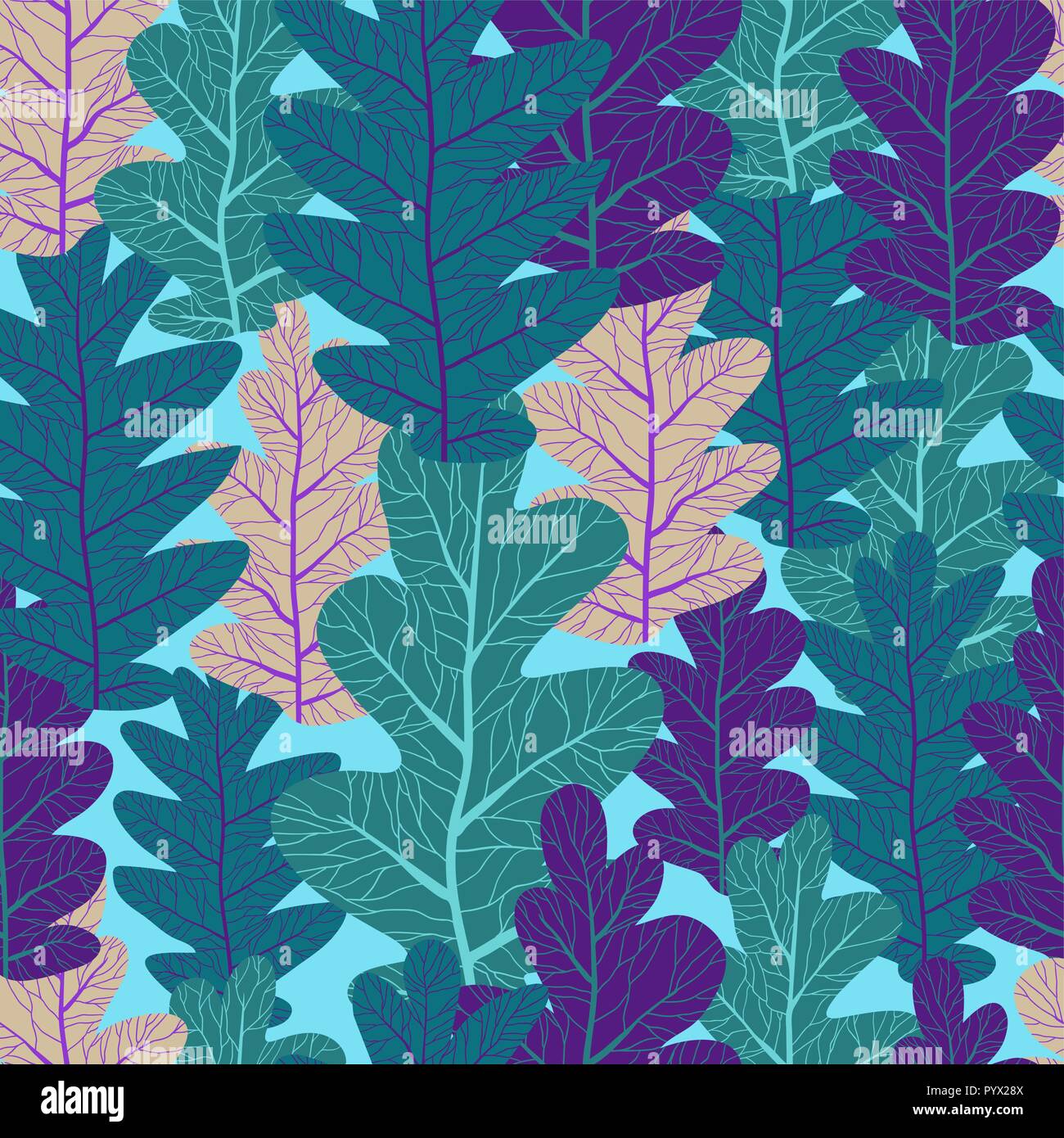 Foglie verdi pattern Illustrazione Vettoriale