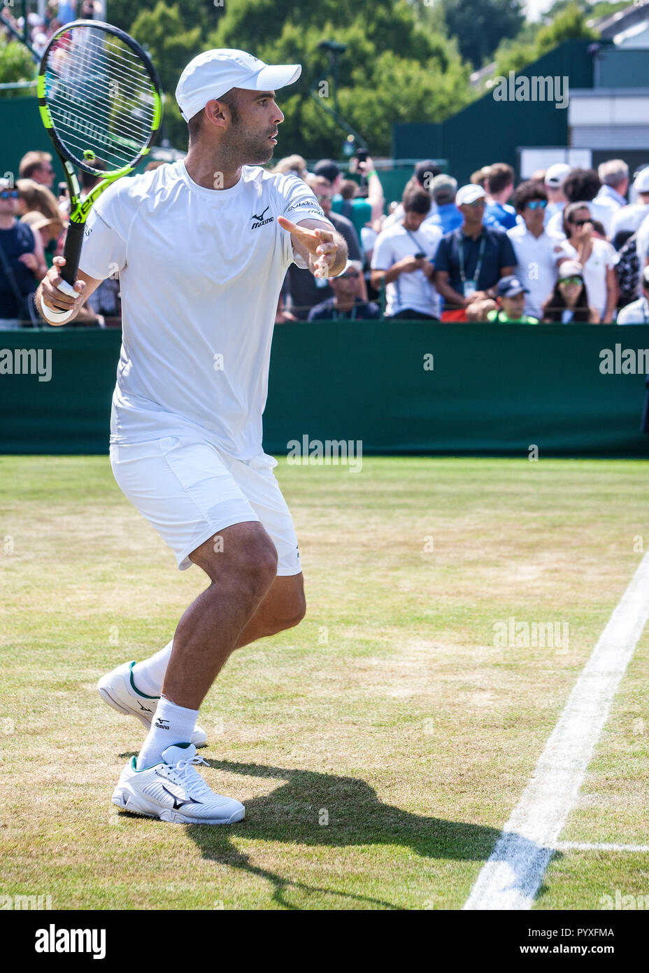 Giocatore di tennis a Wimbledon championship Foto Stock