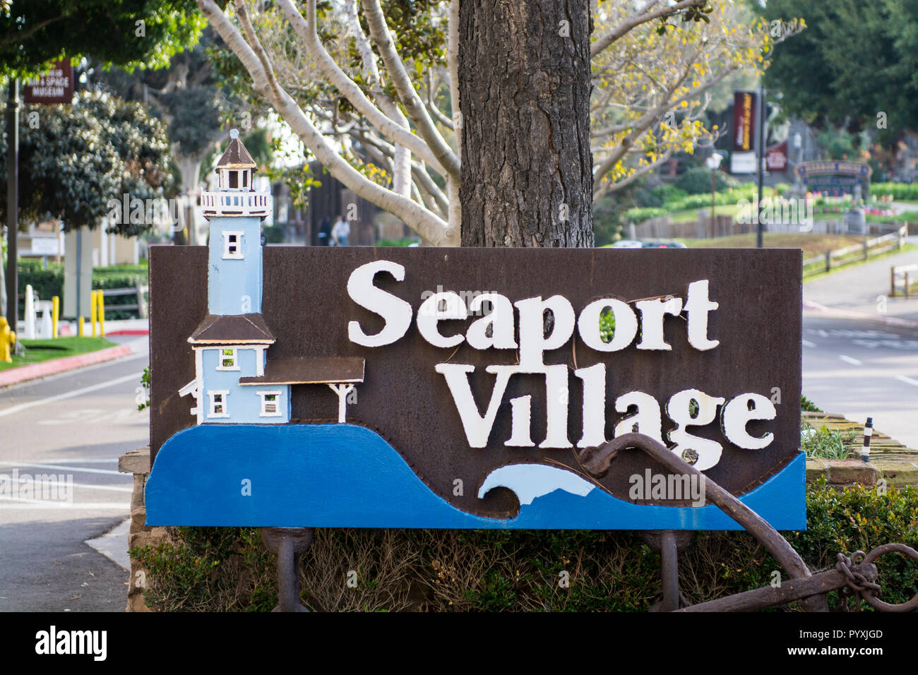 Il Seaport Village, San Diego, California. Foto Stock