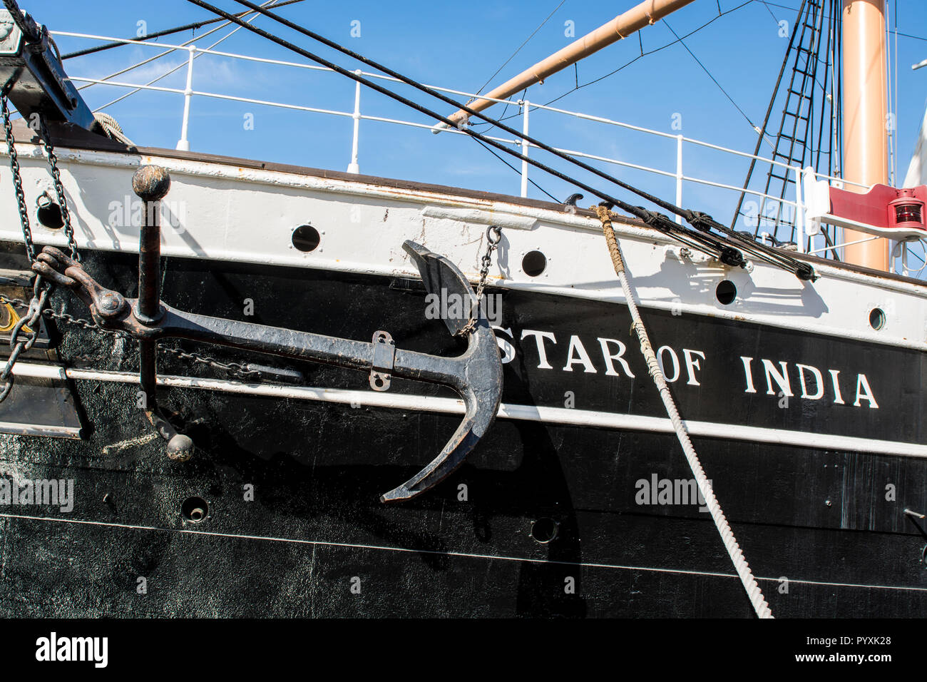 Stella dell India clipper ship (o corteccia), il Seaport Village, San Diego, California. Foto Stock