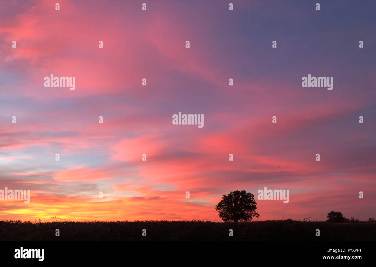 Incredibile tramonto Ilminster, Somerset Foto Stock