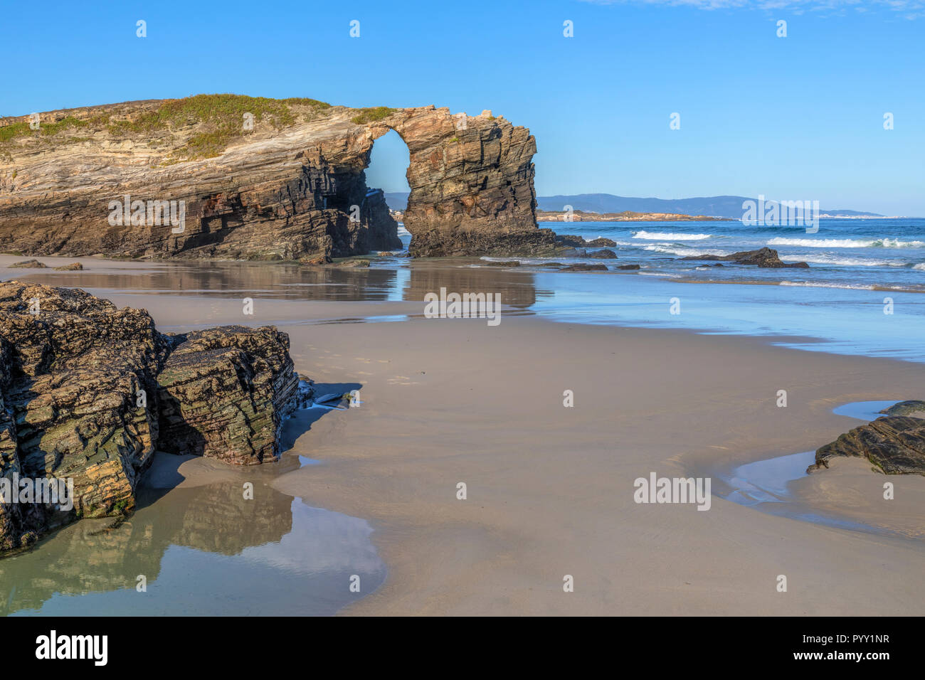 Playa de las Catedrales, Ribadeo, Galizia, Spagna, Europa Foto Stock