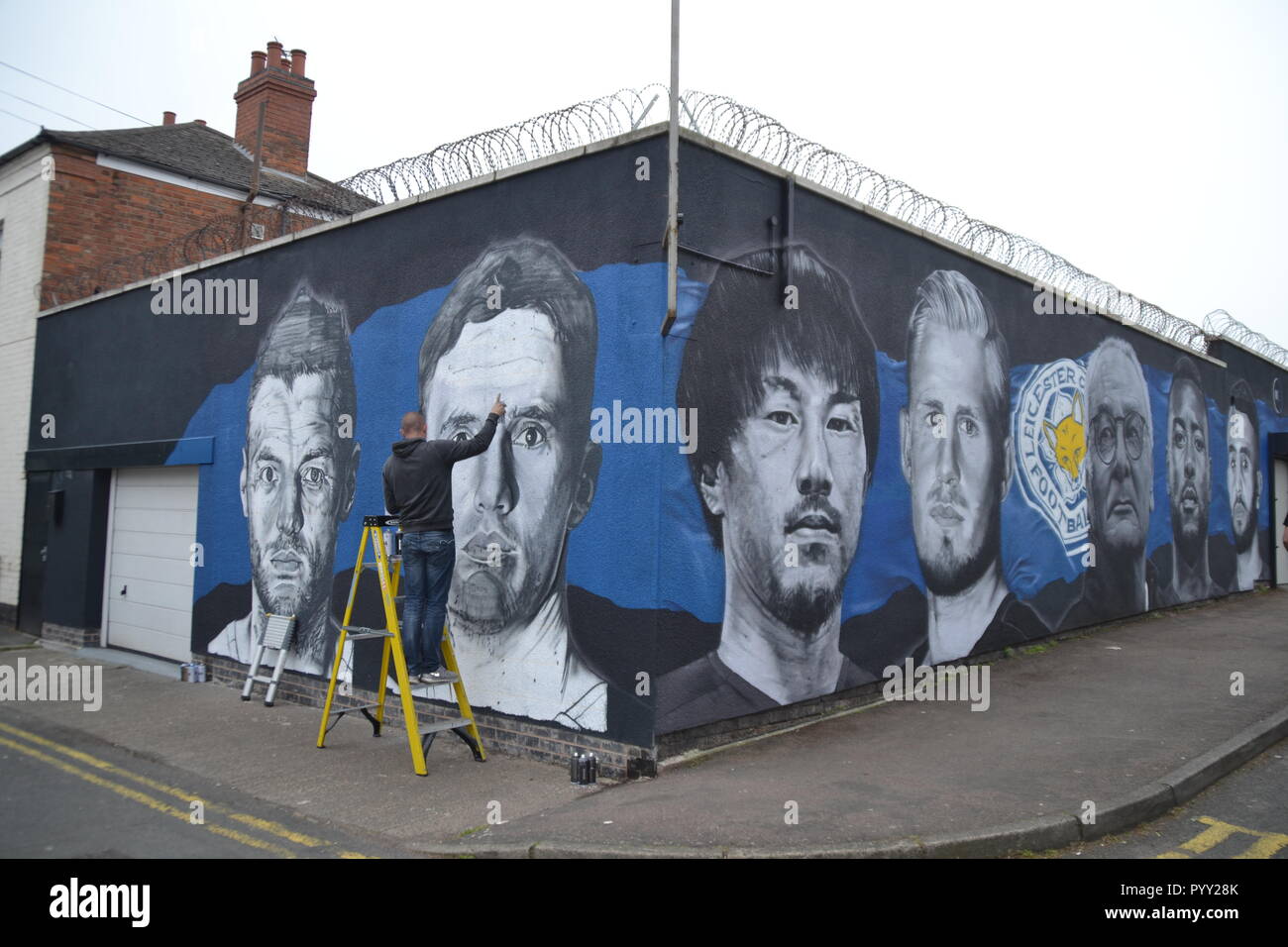 Il Leicester City Champions parete Foto Stock