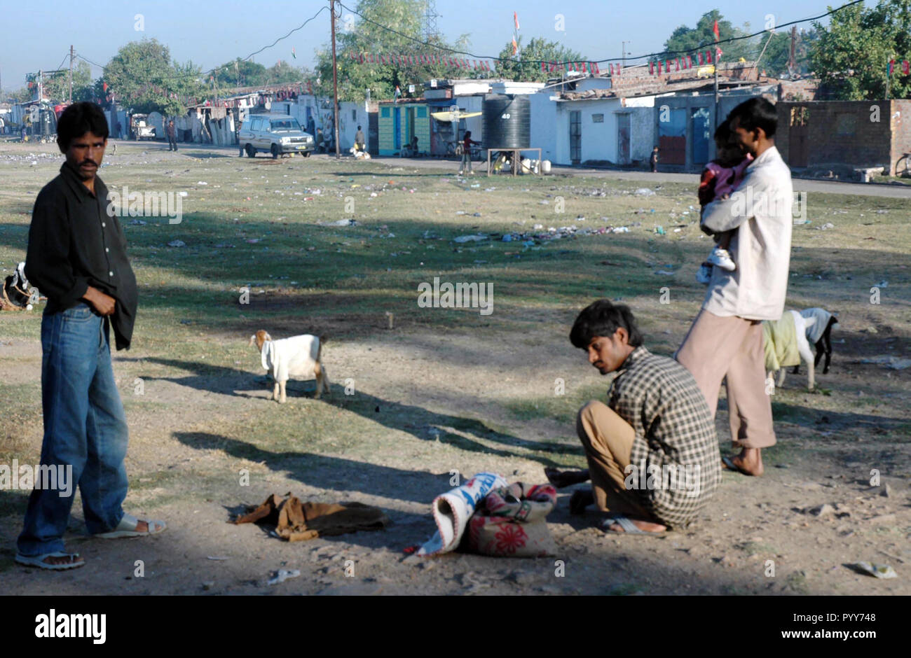 La gente in massa, Union Carbide perdita di gas tragedia, Bhopal, Madhya Pradesh, India, Asia Foto Stock