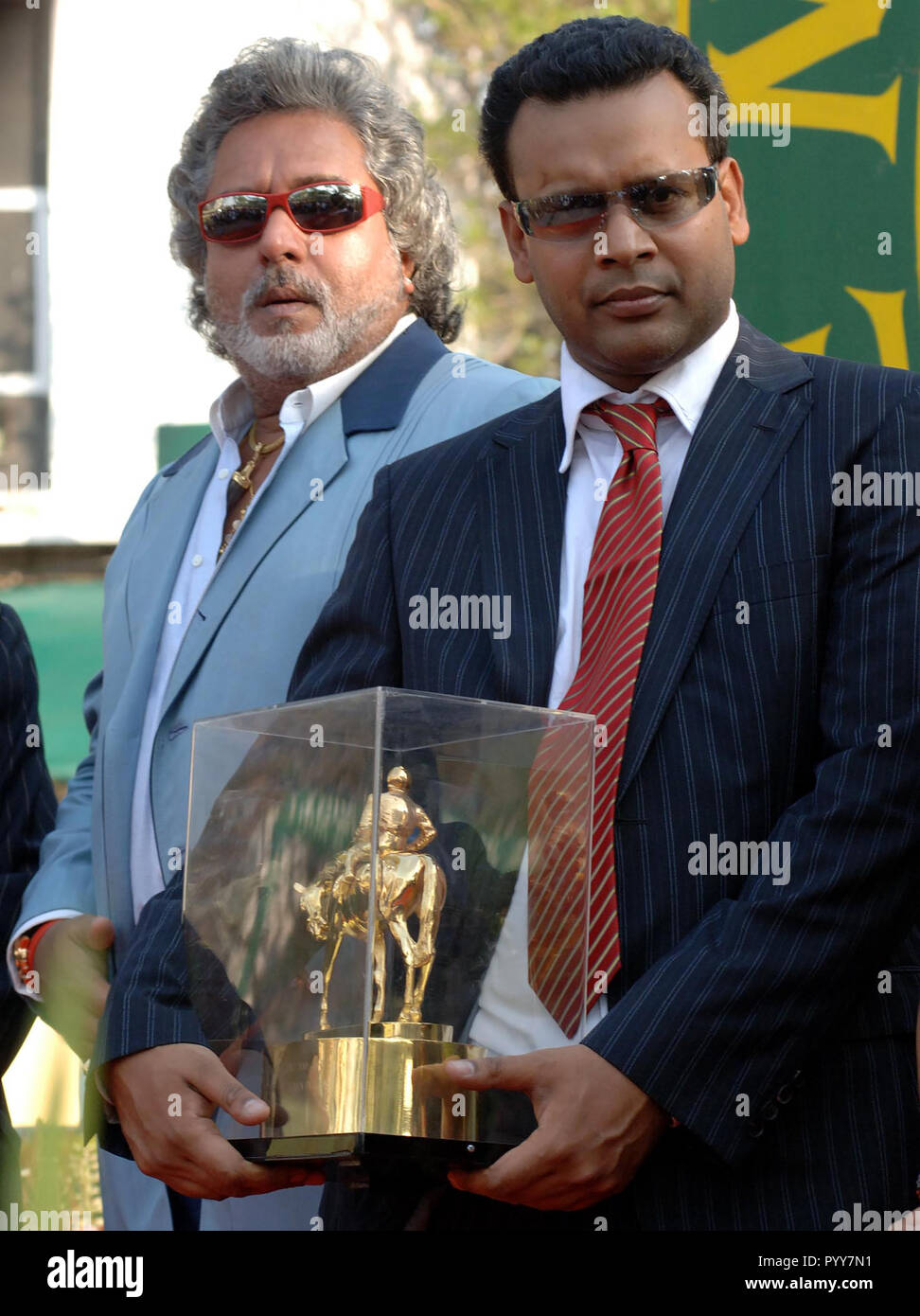 Commerciante indiano Vijay Mallya, Mahalaxmi Race Course, Mumbai, India, Asia Foto Stock