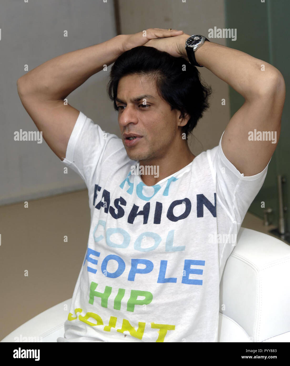 Indian Bollywood Hindi attore di cinema Shahrukh Khan, Mumbai, Maharashtra, India, Asia Foto Stock