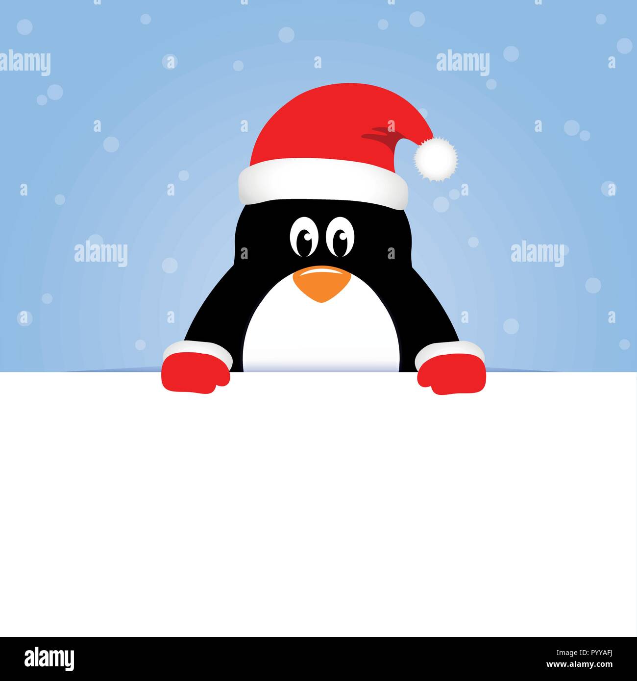 Felice attraente pinguino blu su sfondo innevato illustrazione vettoriale EPS10 Illustrazione Vettoriale