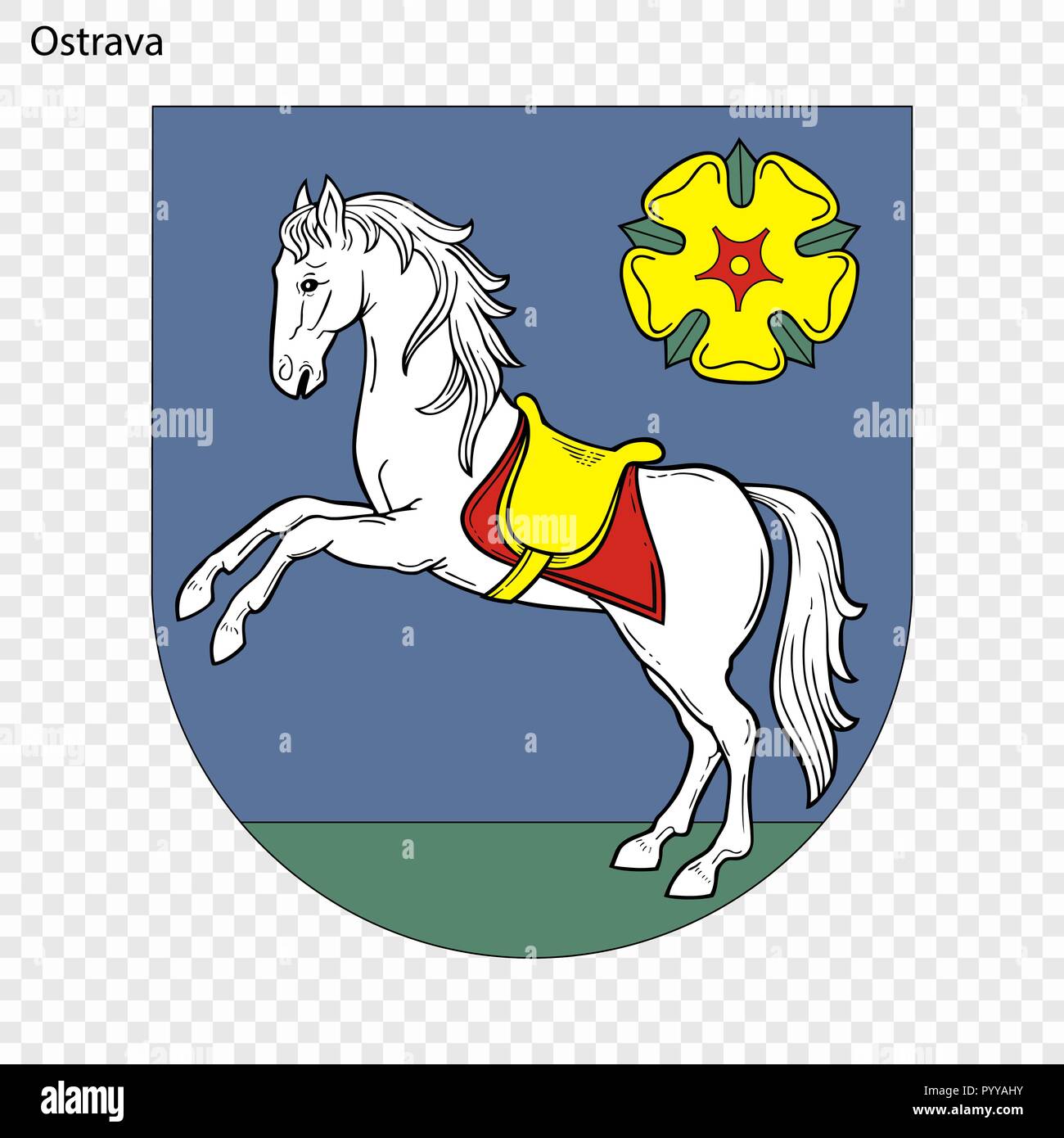 Emblema di Ostrava. Città della Repubblica ceca. Illustrazione Vettoriale Illustrazione Vettoriale