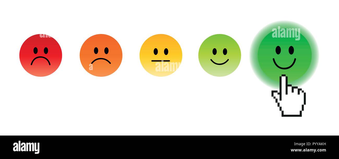 Selezionare Valutazione positiva con il puntatore del mouse mano illustrazione vettoriale EPS10 Illustrazione Vettoriale