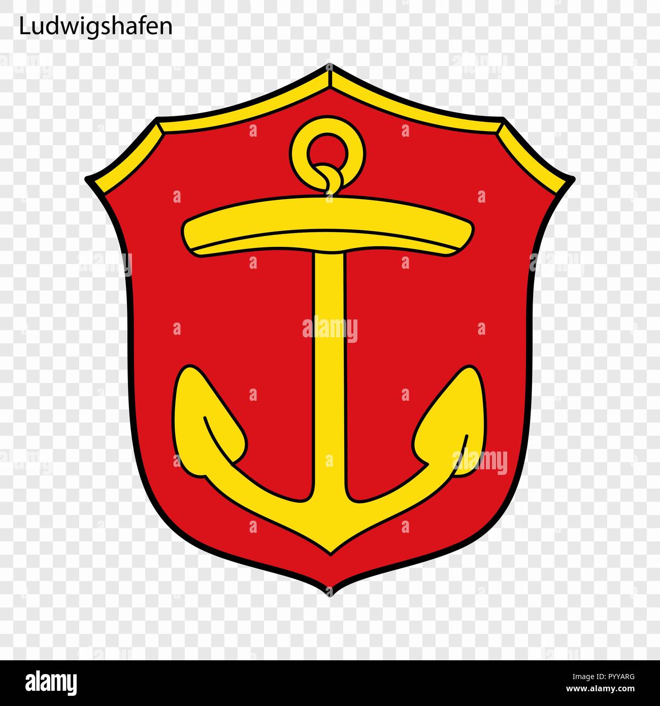 Emblema di Ludwigshafen am Rhein. Città della Germania. Illustrazione Vettoriale Illustrazione Vettoriale