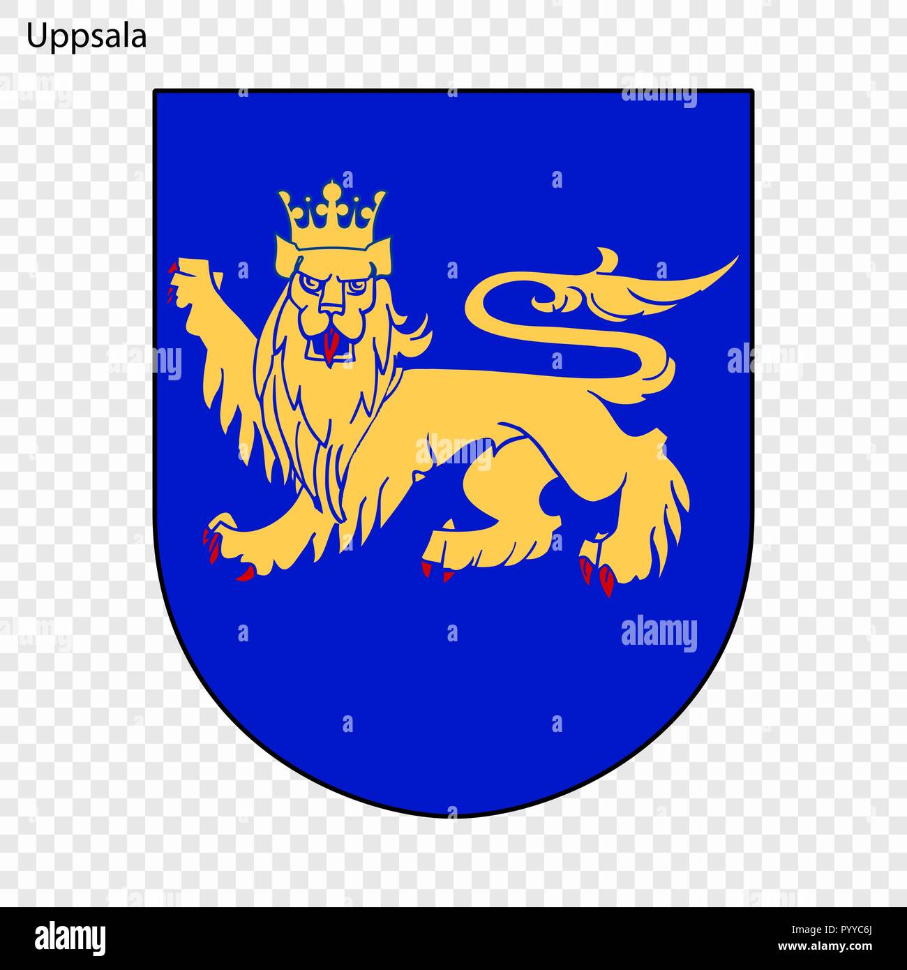 Emblema di Uppsala. Città della Svezia. Illustrazione Vettoriale Illustrazione Vettoriale
