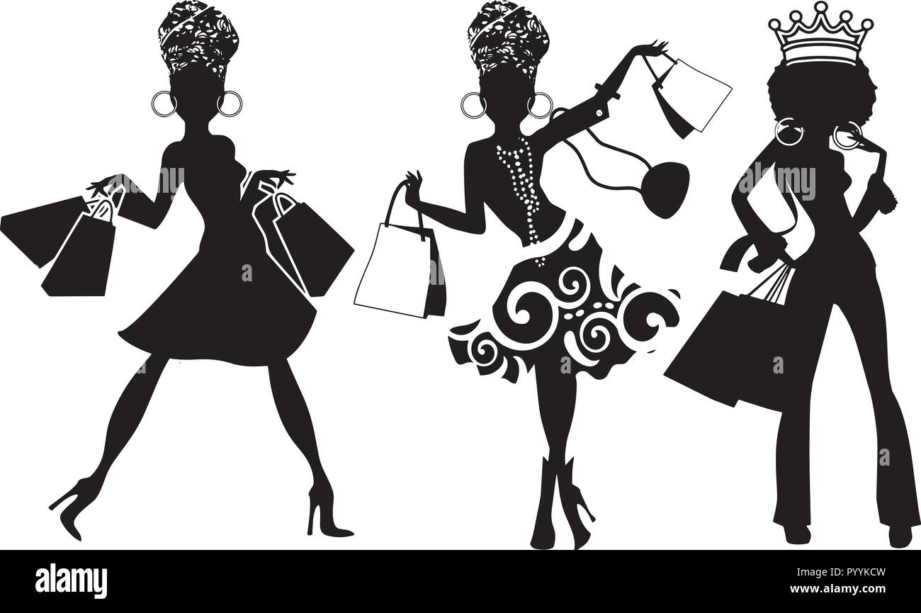 Questo sono African American bellissima regina, dive di donne di classe Illustrazione Vettoriale