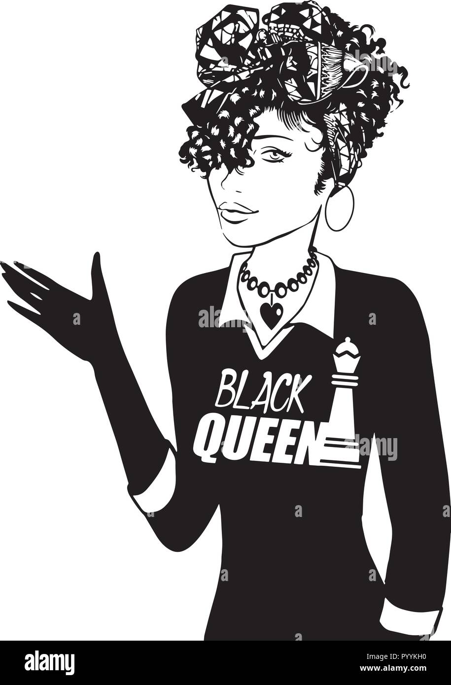 Questo sono African American bellissima regina, dive di donne di classe Illustrazione Vettoriale