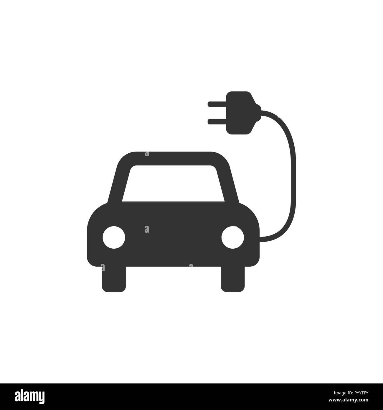 Auto elettrica icona. Design piatto. Illustrazione Vettoriale. Illustrazione Vettoriale