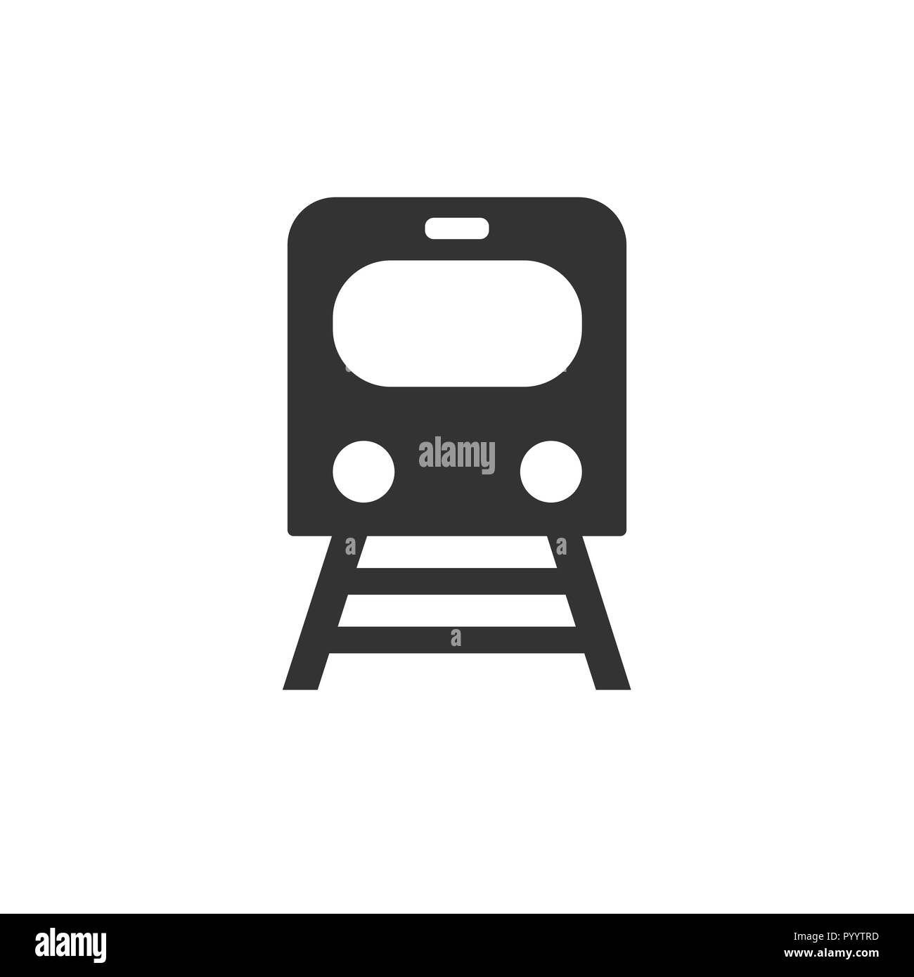 Treno, Ferrovia, icona illustrazione vettoriale. Design piatto. Illustrazione Vettoriale