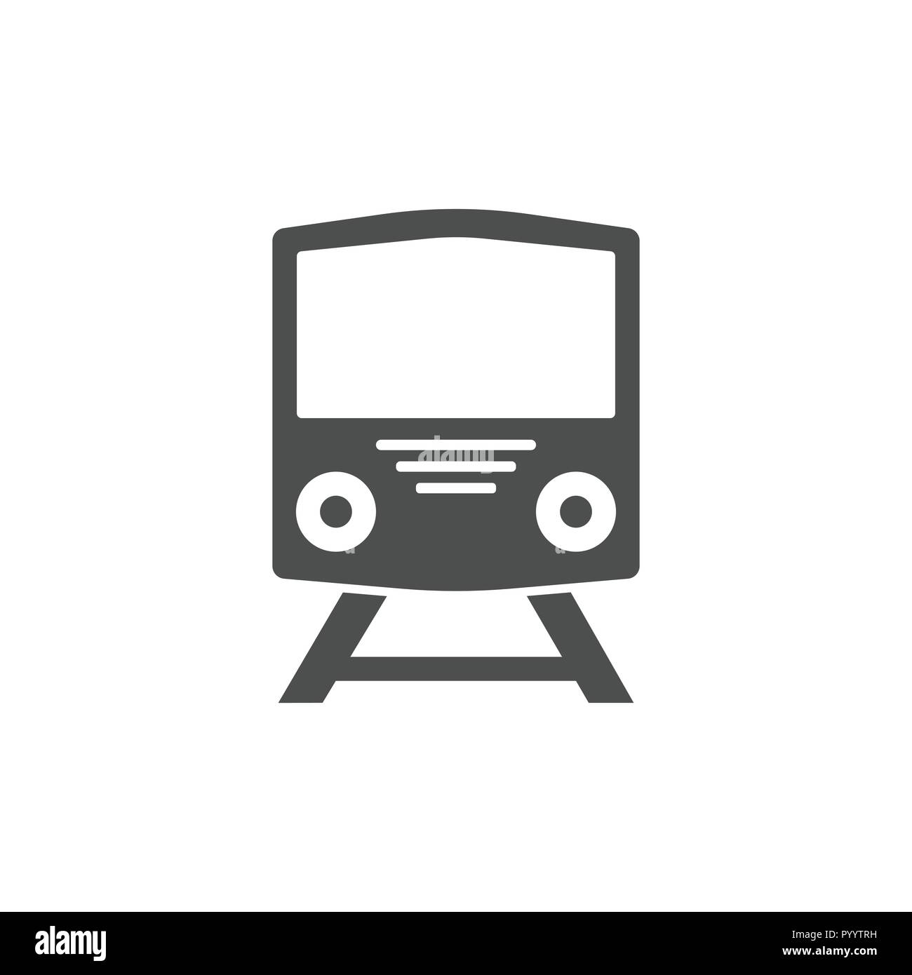 Treno, Ferrovia, icona illustrazione vettoriale. Design piatto. Illustrazione Vettoriale