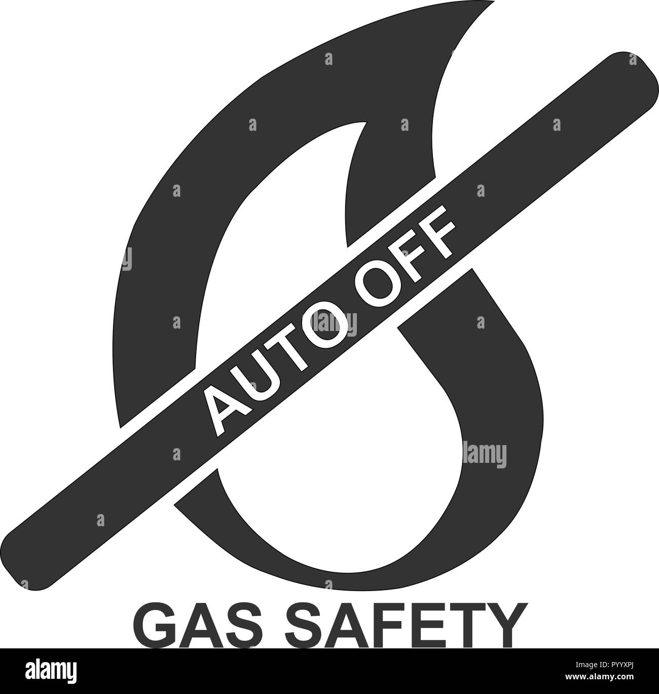 Nessun segno di fuoco con auto off testo scritto su di esso Illustrazione Vettoriale