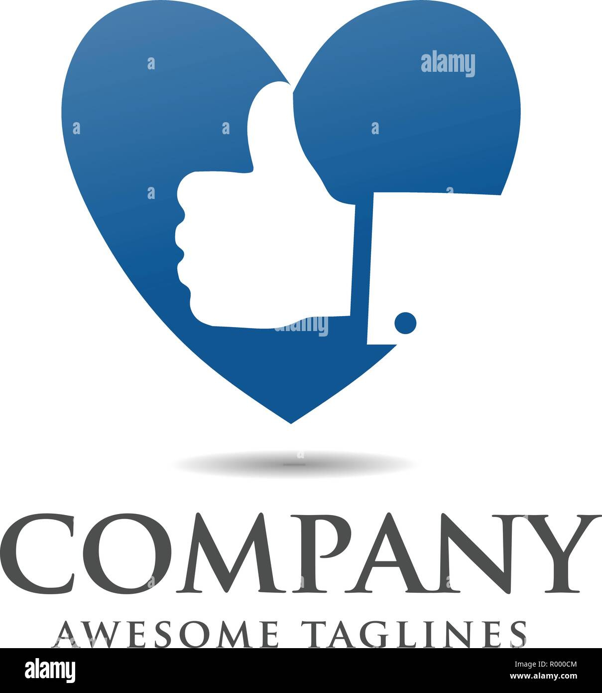 Come vettore di logo, pollice in alto come logo super cool voto segno Illustrazione Vettoriale