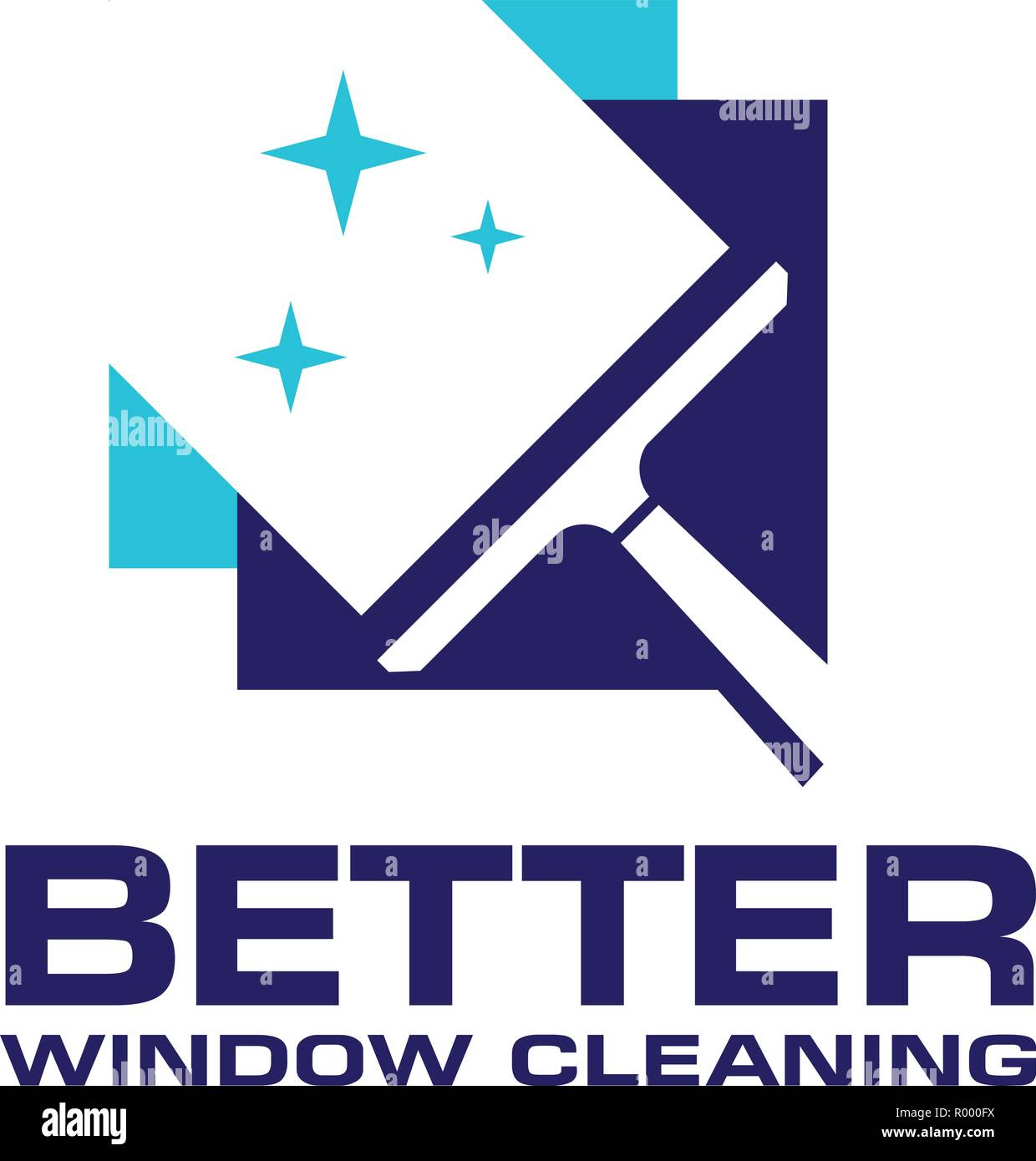 Pulizia professionale per finestre Servizio di lavaggio e manutenzione domestica vector logo design Illustrazione Vettoriale