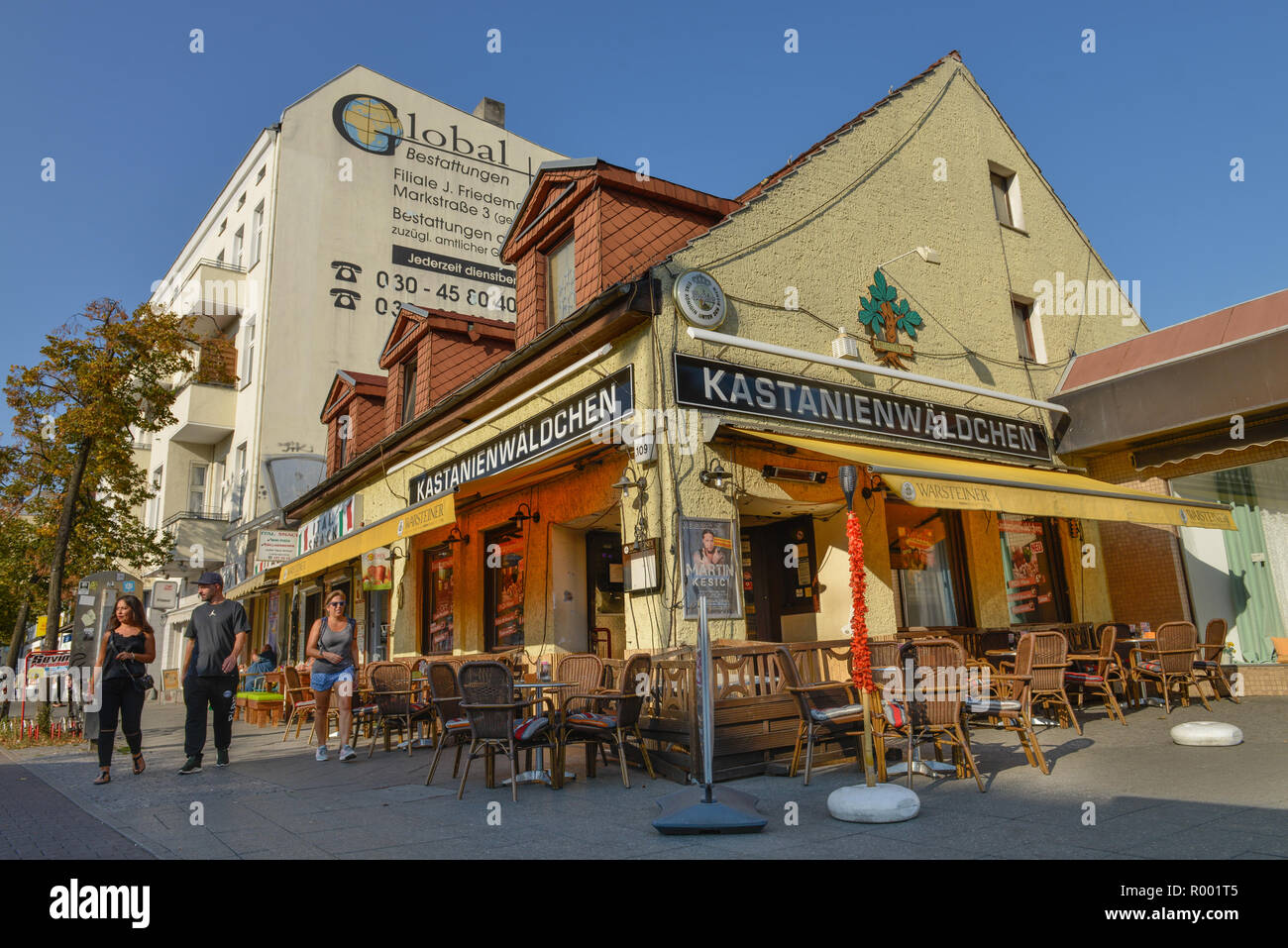 Ristorante, castagneto, Residenzstrasse, villaggio Reinicken, Berlino, Germania, Gaststaette, Kastanienwaeldchen, Reinickendorf, Deutschland Foto Stock