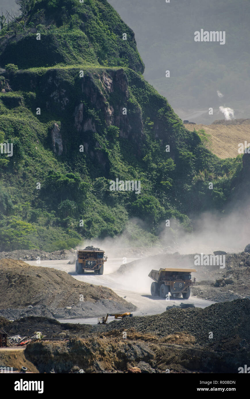 Carrelli minerari Papua Nuova Guinea Foto Stock