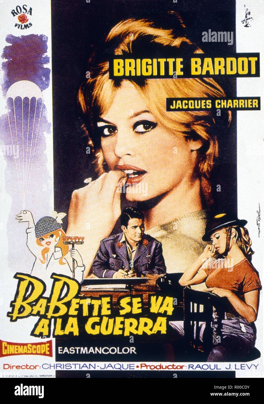 Babette s'en va-t-en guerre Babette va alla guerra Anno : 1959 Francia Direttore : Christian-Jaque Brigitte Bardot Poster (Sp) Foto Stock