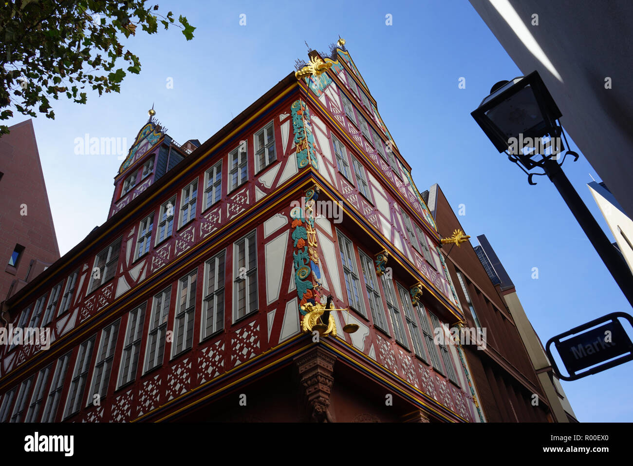 Goldene Waage, Markt 5, Rekonstruktion, Neue Frankfurter Altstadt, Frankfurt am Main Foto Stock