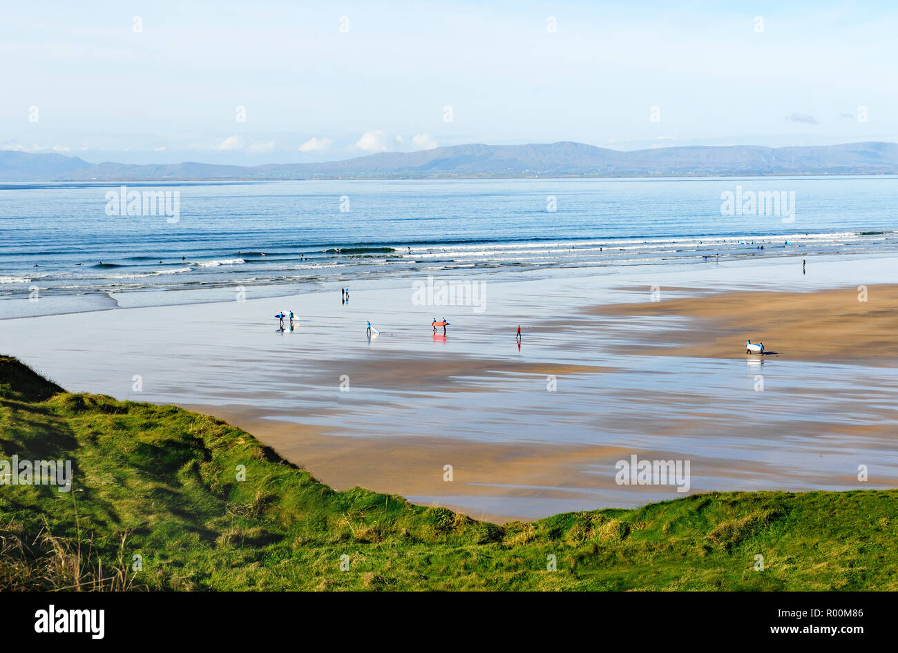 Vista panoramica su Tullan Strand in Bundoran, Co. Donegal, Irlanda Foto Stock