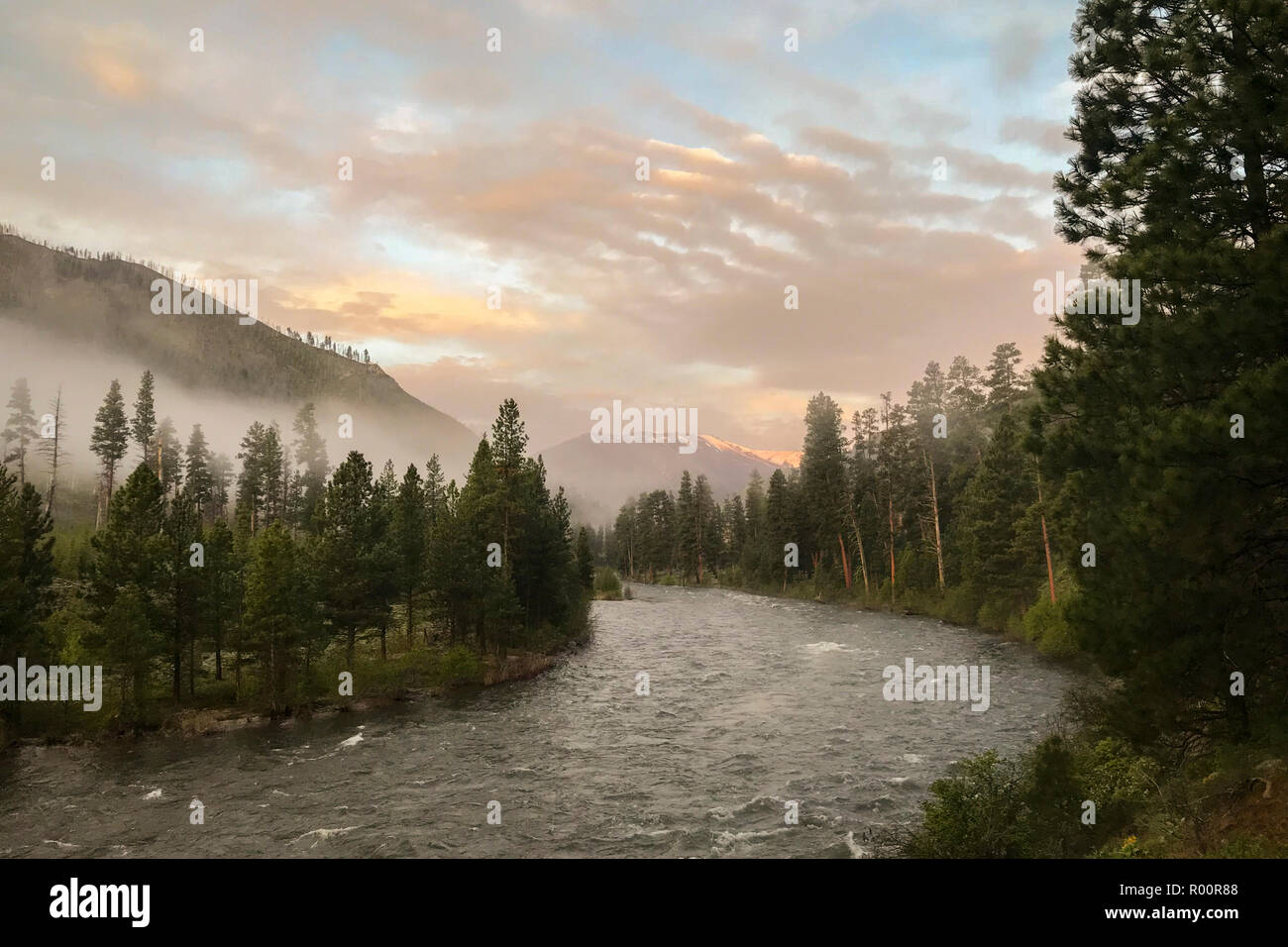 Forcella centrale Salmon River, Idaho con lontane avventure. Foto Stock