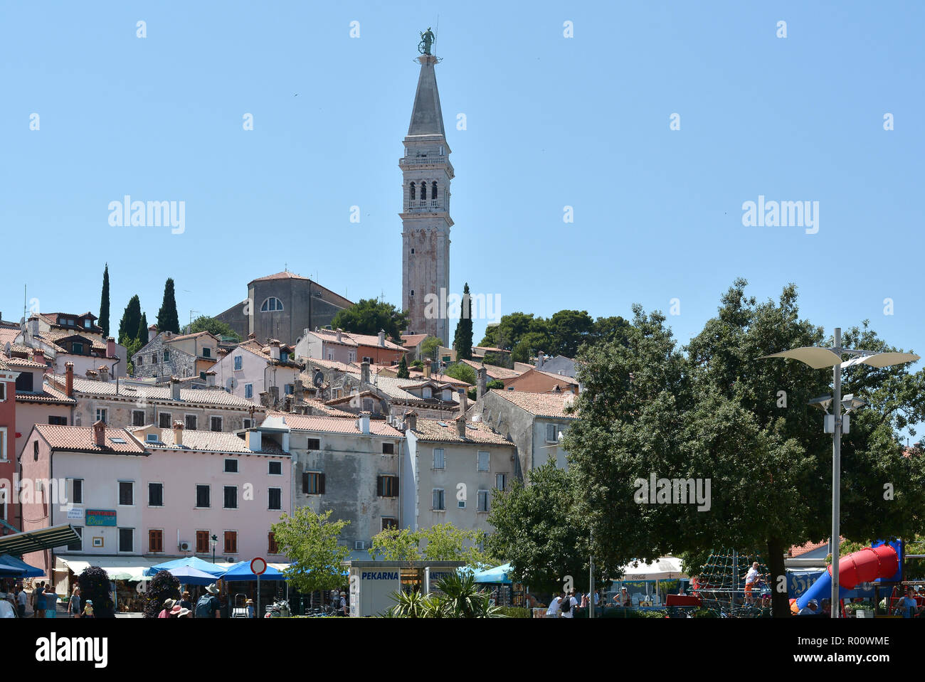 Città vecchia di Rovinj in Croazia Foto Stock