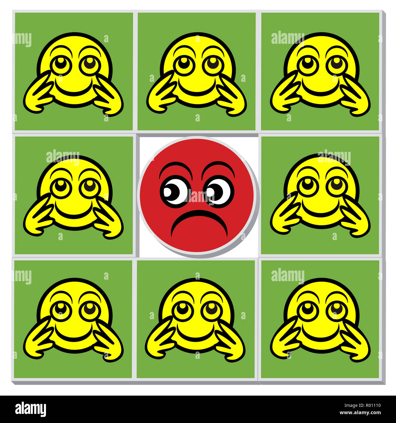 La gente che ottiene si mise a ridere perché sono diversi Foto Stock